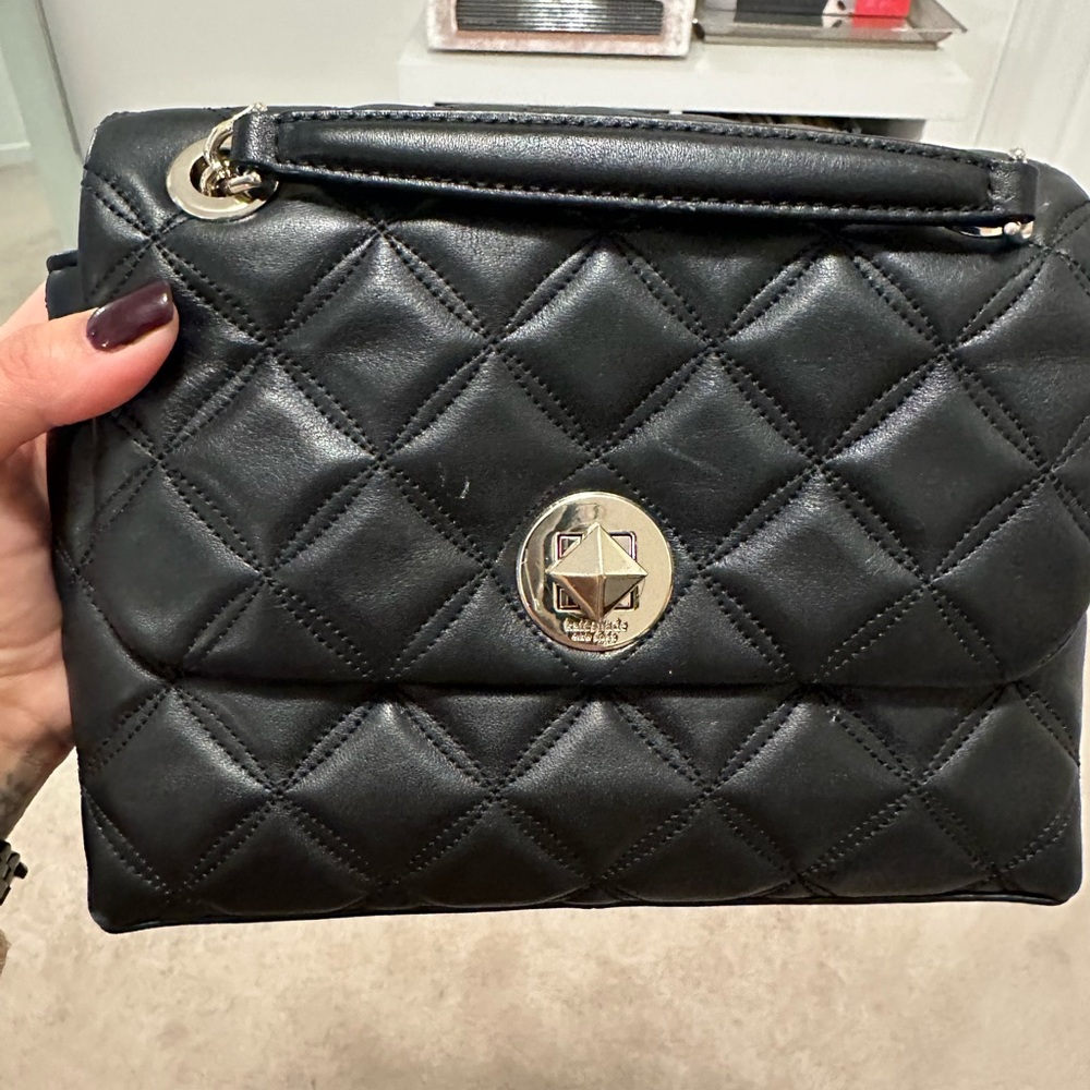 Kate spade black quilted crossbody bag